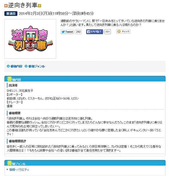 「逆向き列車」公式サイト