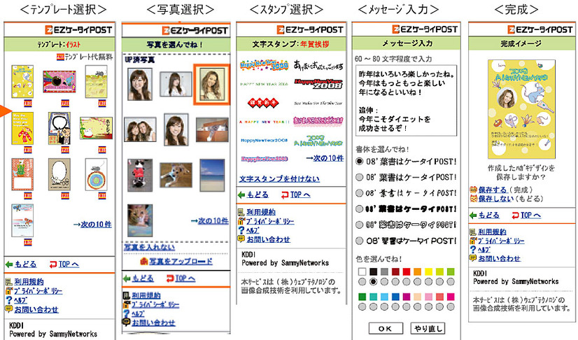 「EZケータイPOST」作成イメージ