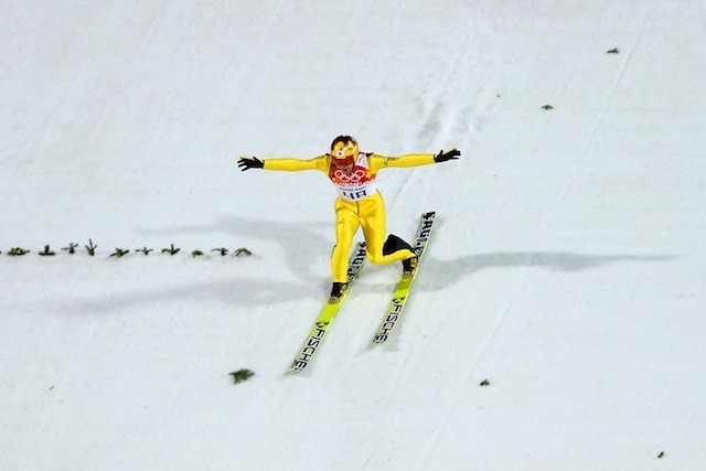 ソチ冬季オリンピック、葛西紀明選手（2月15日）　(c) Getty Images