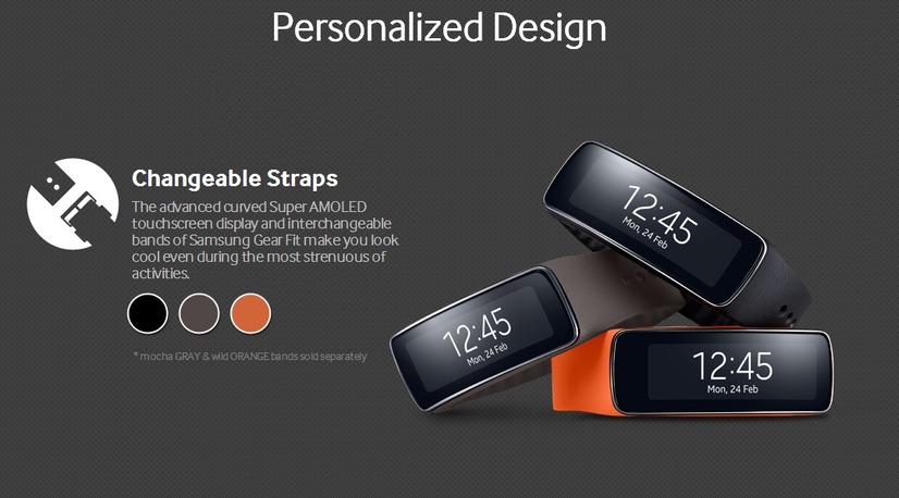 「Gear Fit」の公式ページトップ