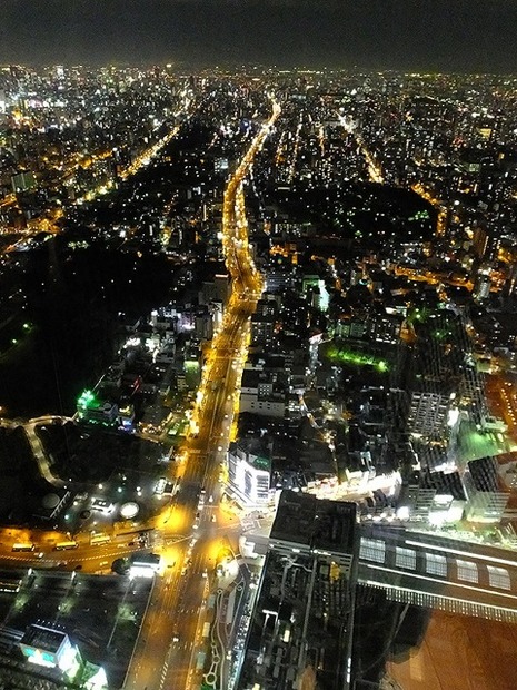 写真中央の道が御堂筋