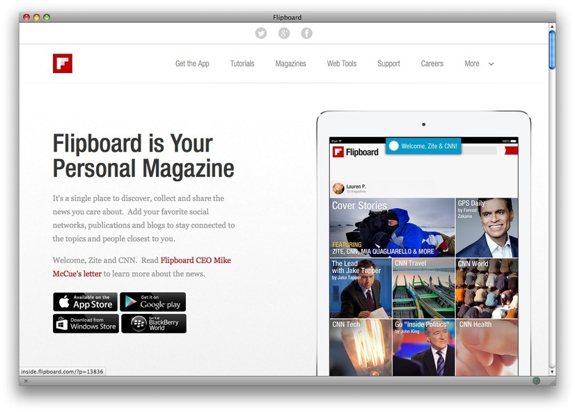 Flipboardホームページ