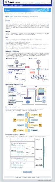 UNSAPS/UFの製品概要ページ。従来型ソリューションとの比較もグラフィカルに理解しやすく