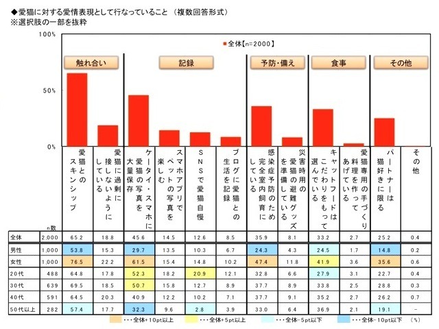 愛猫の健康と飼い主の愛情に関する調査