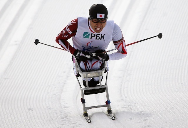 ソチ冬季パラリンピック、バイアスロン男子7.5km座位、久保恒造選手　(c) Getty Images