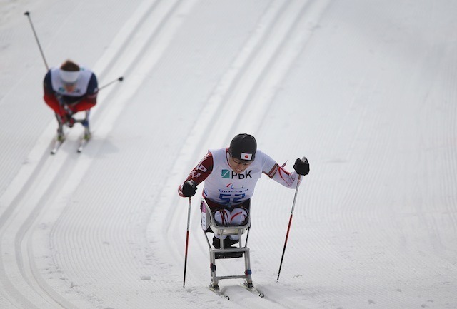 ソチ冬季パラリンピック、バイアスロン男子7.5km座位、久保恒造選手　(c) Getty Images