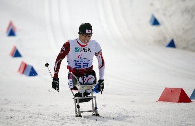 ソチ冬季パラリンピック、バイアスロン男子7.5km座位、久保恒造選手　(c) Getty Images