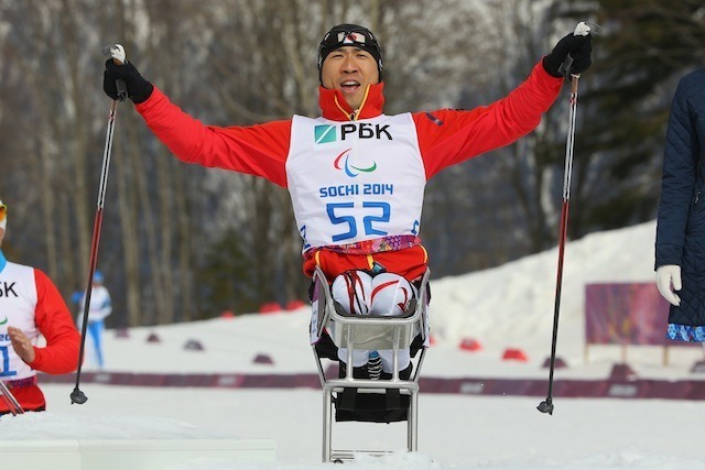 ソチ冬季パラリンピック、バイアスロン男子7.5km座位、久保恒造選手　(c) Getty Images