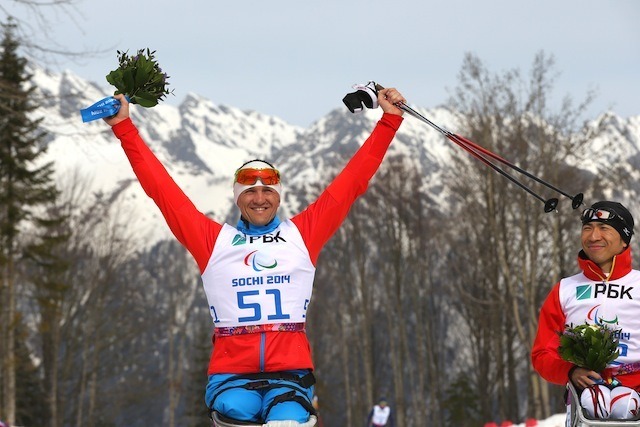 ソチ冬季パラリンピック、バイアスロン男子7.5km座位、ロマン・ペトシュコフ選手　(c) Getty Images