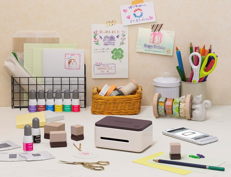 カシオ計算機のスタンプメーカー「pomrie（ポムリエ）」の使用例