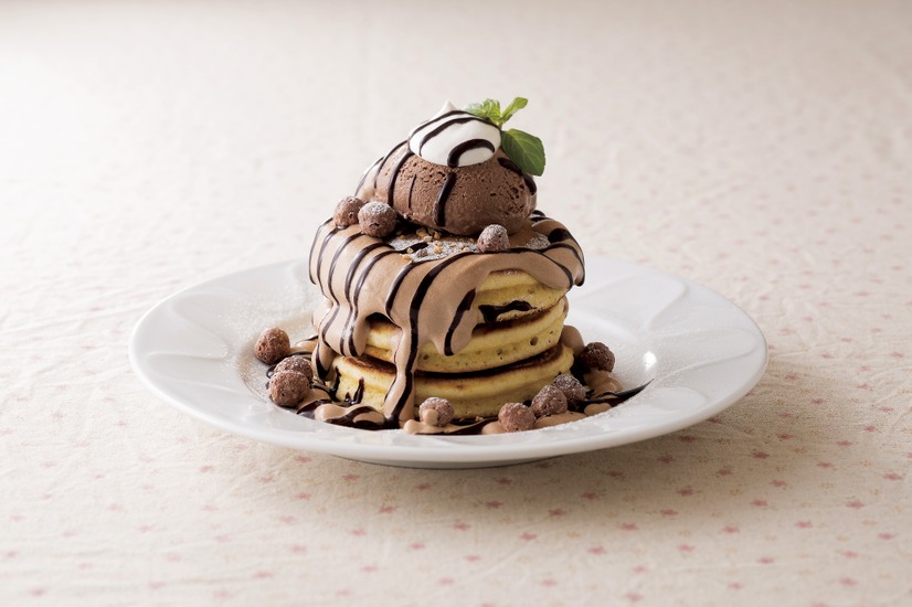 「Wチョコソースパンケーキ」