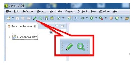 Eclipseツールバー上の「鉛筆」（学習）と「虫眼鏡」（点検）から利用可能