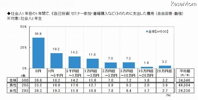 社会人1年目の1年間で自己投資のために支出した費用