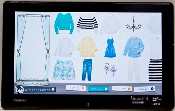 タブレットを使ったコーディネート画面