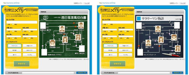 学園ドラマ風（左）と会社ドラマ風