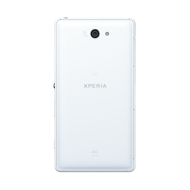 「Xperia ZL2 SOL25」ホワイトモデル背面