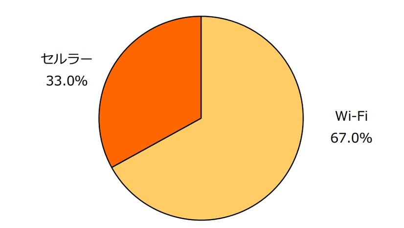 2013年度通期　Wi-Fi／セルラー（回線）別出荷台数・シェア
