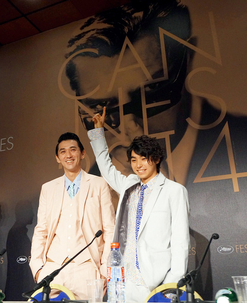 村上虹郎＆村上淳／『2つ目の窓』 in 第67回カンヌ国際映画祭／(C) Getty Images