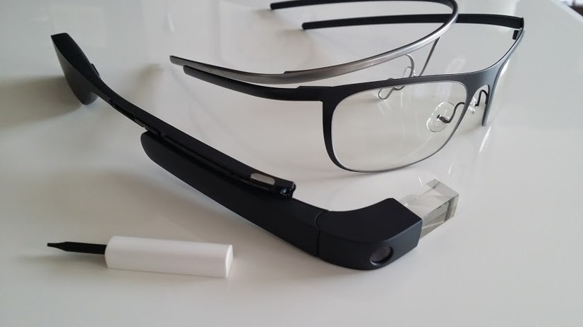 【写真2】今後、Google Glassに取り付け可能な多様なフレームやアクセサリの登場に期待したい。