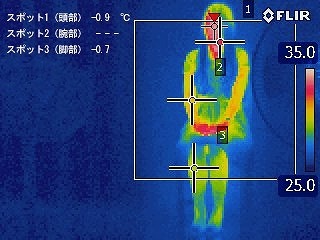 サーモグラフィ調査（GreenFan Japan30分経過の場合）