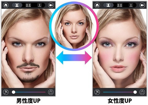 自分の顔を男女転換できるiPhoneアプリ「GenderMorph」