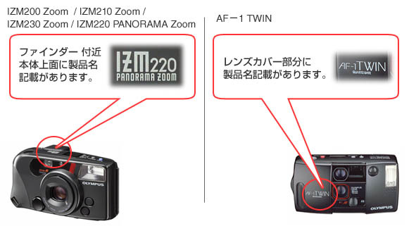 機種名の表示位置