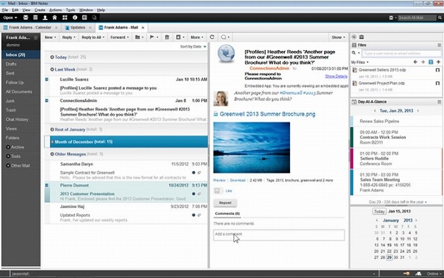 IBM Notes Social Editionから直接アクセス可能