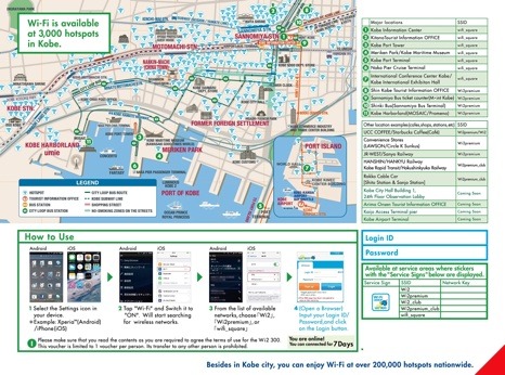 KOBE Free Wi-Fi カード・英語版（中面）