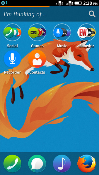 Firefox OS 1.3のホーム画面