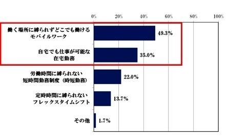 上記の働き方のうち、導入が難しいと思うものはどれですか。 複数回答、N=300