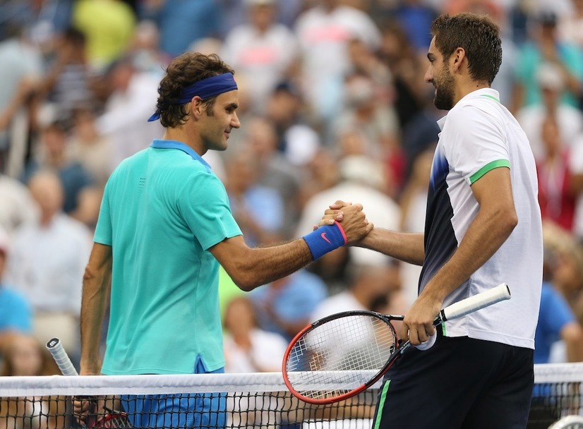 フェデラー（向かって左）とチリッチ（9月6日）　(c) Getty Images