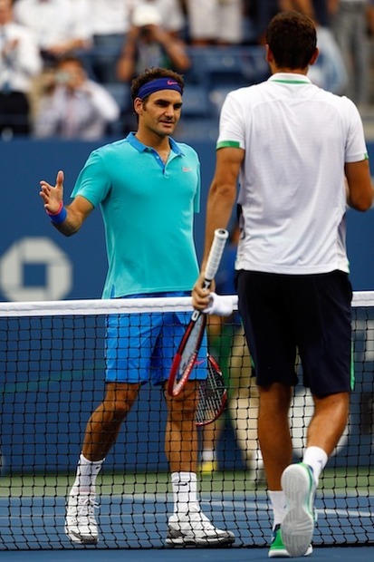 フェデラー（向かって左）とチリッチ（9月6日）　(c) Getty Images