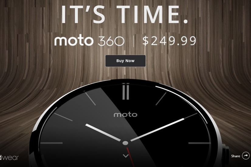 「Moto 360」販売ページ。すでに5日から米国では発売中