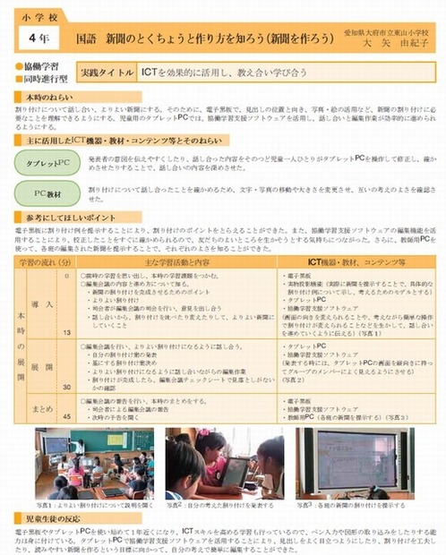 小学4年生の国語「新聞を作ろう」