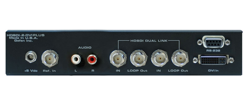 HD-SDI to DVI PLUS Scaler Boxの背面部