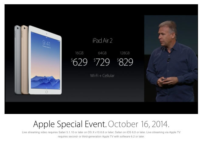 iPad Air 2モデル価格