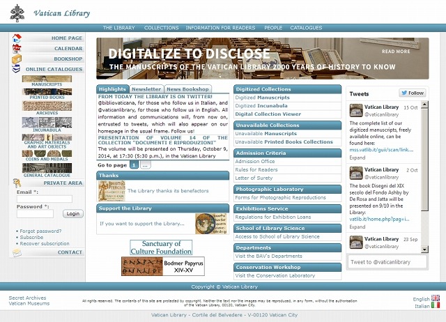 「バチカン図書館」サイト