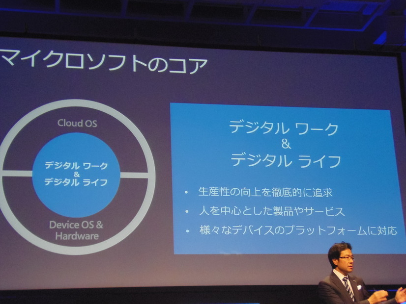 マイクロソフトのコアコンピタンスは「デジタルワーク」と「デジタルライフ」の追求