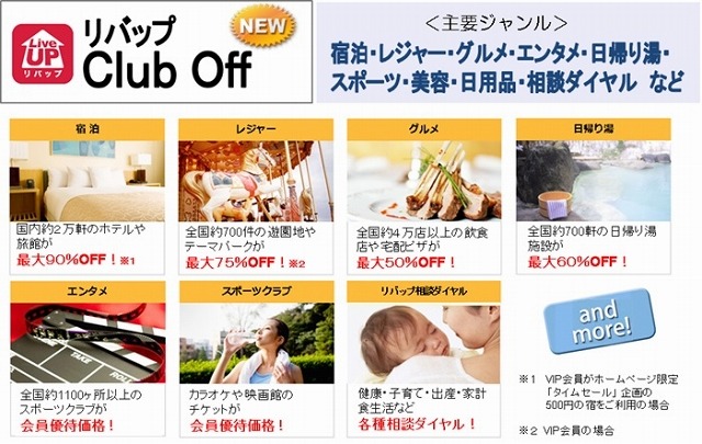 会員制優待サービス「リバップ Club Off」