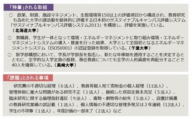 「特筆」される取組みと「課題」とされる取組み