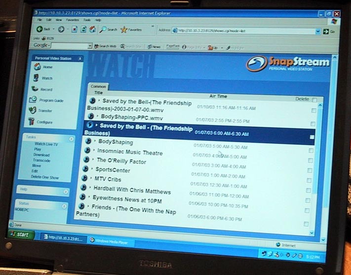 ［CES 2003速報］テレビ録画をストリーミングできるSnapStreamの「Personal Video Station」