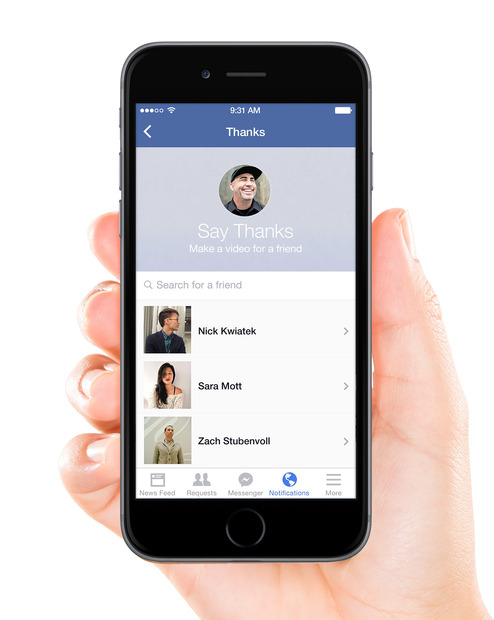 Facebookの新機能「Say Thanks」