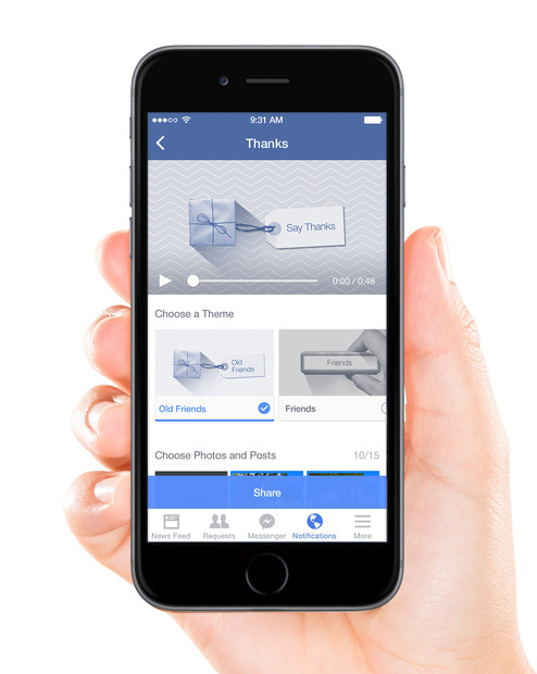 Facebookの新機能「Say Thanks」