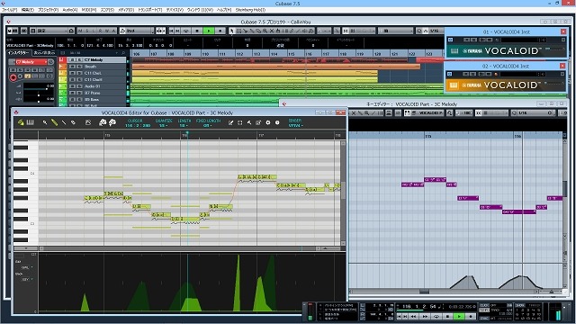 『VOCALOID4 Editor for Cubase』編集画面