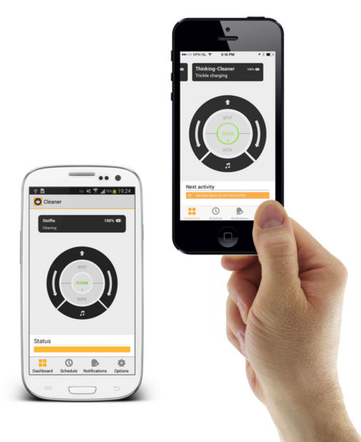 お掃除ロボットのルンバをスマホでリモートコントロールする「Thinking Cleaner」
