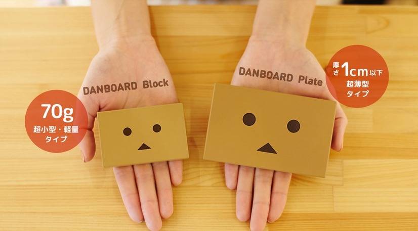 薄型モデル「DANBOARD Plate」（右）と軽量モデルの「DANBOARD Block」