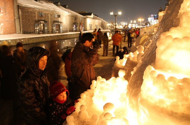 運河会場（過去の雪あかりイベントのようす）