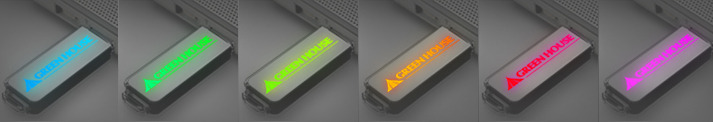 LEDカラーは白/青/赤/緑の4色から選択できる