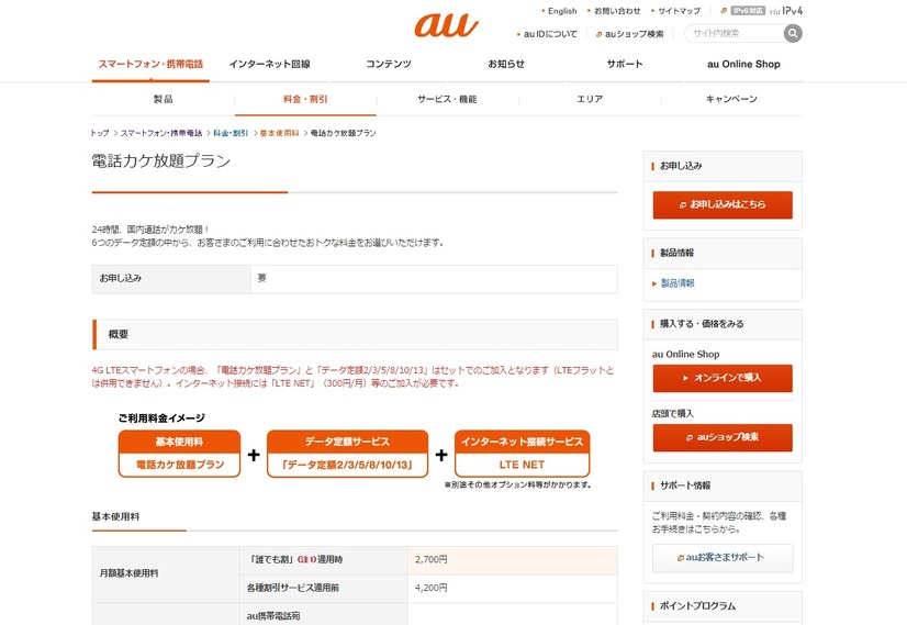 au定額サービスページ