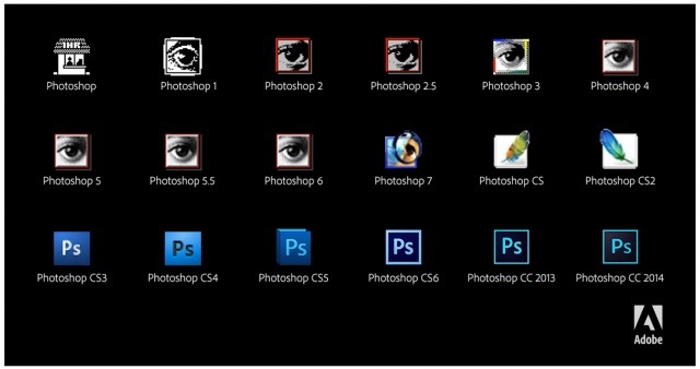 歴代のPhotoshopアイコン（公式ブログより）